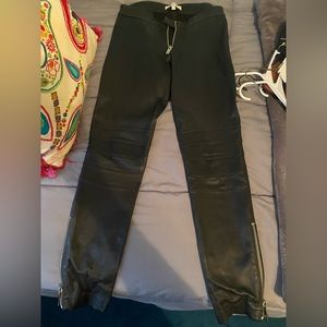 Real leather pants